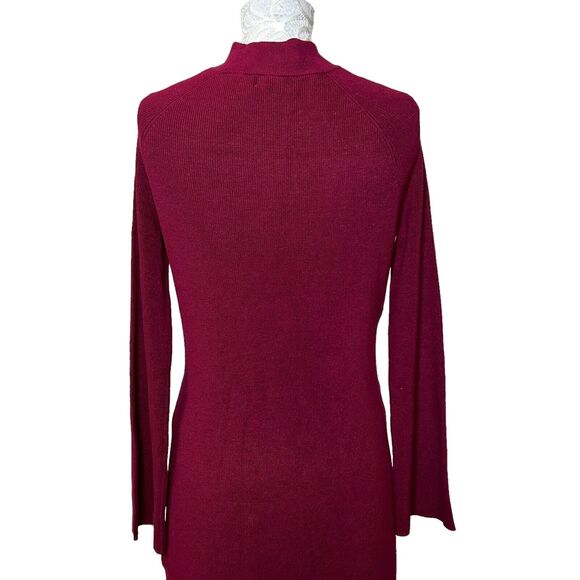 New L-Space Leona Sweater Mock Neck Dress Side Slits Cabernet Women's Small NWT - Picture 9 of 12